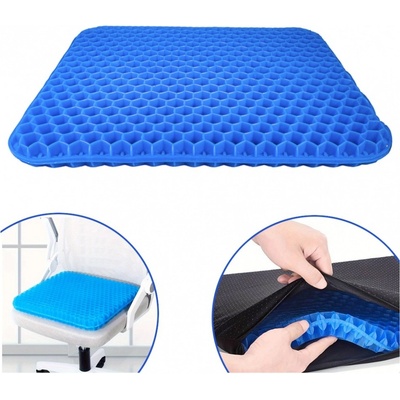 Wellife Gélový podsedák s poťahom COMFY MGP2 modrý 38 x 36 x 3 cm