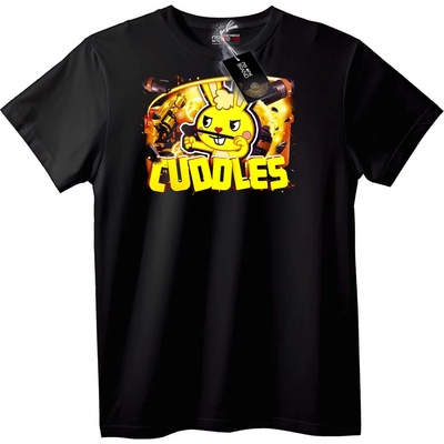 NOONEBRAND Тениска Кудълс Ядосания Заек - 2XL, Black