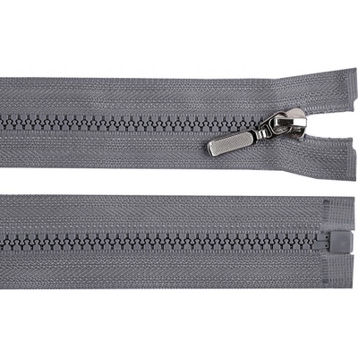 Prima-obchod Kostěný zip No 5 délka 60 cm s ozdobným jezdcem, barva 319 šedá ocelová
