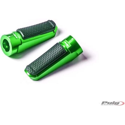 Stupačky bez adaptérů PUIG SPORT 7318V zelená s gumou