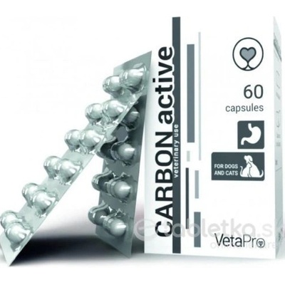 VetaPro CarbonActive tráviaci adsorbent pre psov a mačky 20 cps