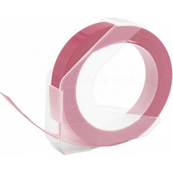Pro Dymo Dymo Omega, 9mm x 3m, бял печат / розов фон, съвместима лента (5238-03)