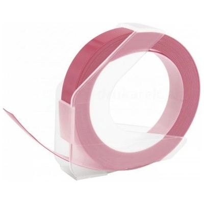 Compatible Dymo Omega, 9mm x 3m, бял печат / розов фон, съвместима лента (5238-03)