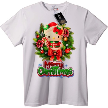 NOONEBRAND Тениска Весела Коледа Hello Kitty - M, White