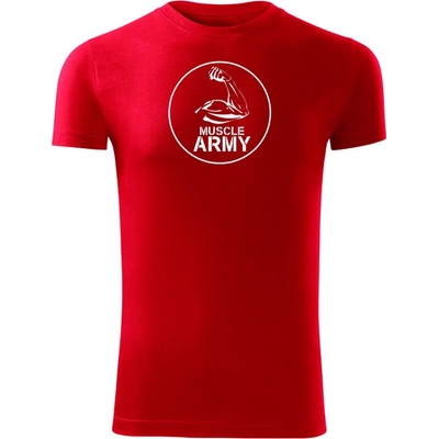Dragowa fitness tričko muscle army biceps červené