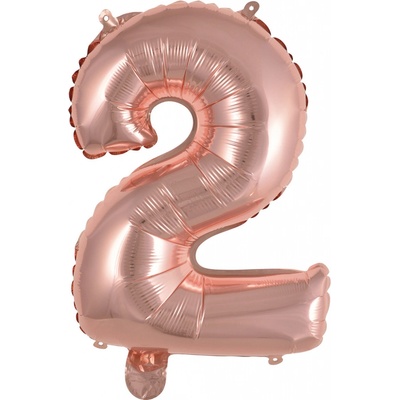 Amscan Balónek foliový narozeniny číslo 2 růžovo zlaté 35 cm