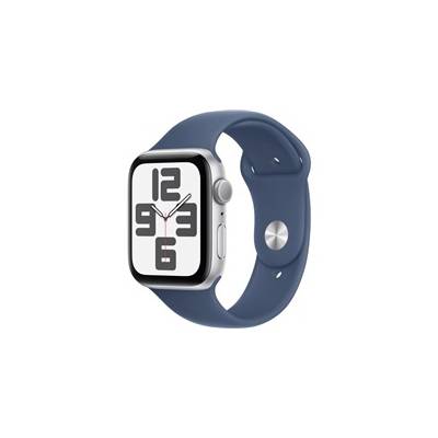 Apple Watch SE (2024) GPS 40mm Silver Aluminium Case with Denim Sport Band - S/M