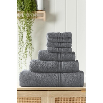 Homelife Egyptian Cotton Face Cloths 4 Pack - Charcoal
