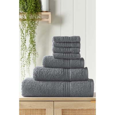 Homelife Egyptian Cotton Face Cloths 4 Pack - Charcoal