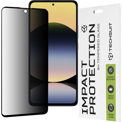 Techsuit Протектор за Xiaomi Redmi Note 14 4G / Redmi Note 14 5G - 111D Privacy Full Glue - Черен
