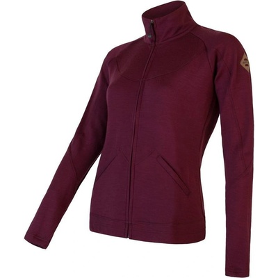 Sensor Merino Upper dámská mikina celozip port red