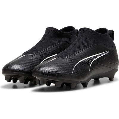 PUMA Юношески футболни бутонки Puma Ultra Match+ Laceless Junior Firm Ground Football Boots - Black/White