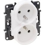 Legrand - Двойна домашна розетка без рамка NILOE STEP 250V бяла (LR0050)