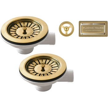 Plados Telma Plados pvd СИФОН И ПРЕЛИВНИК ЗА МИВКА С 2 КОР ЗЛ (kitpvd2g)