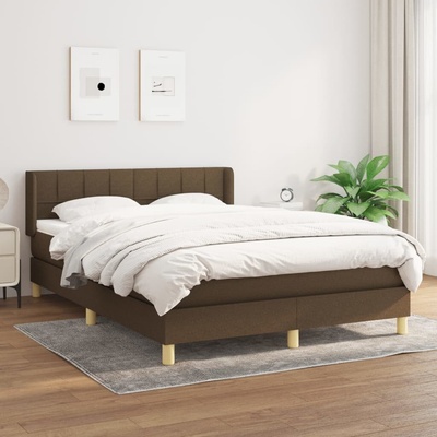 vidaXL 11461.3130276 Boxspring postel s matrací tmavě hnědá textil