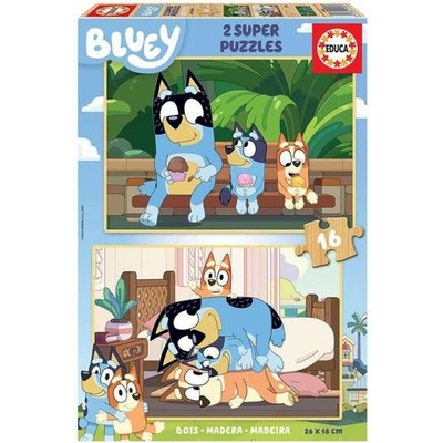 EDUCA Dřevěné Bluey 2x16 dielov
