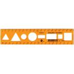 Optima Шаблонна линийка OPTIMA оранжева 20cm 53033 (53033)