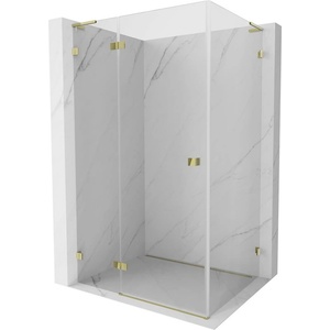 Mexen Lunar L ъглова душ кабина, леви панти 85 x 80 см, прозрачна, златна - 834L-085-080-50-00-L (834L-085-080-50-00-L)