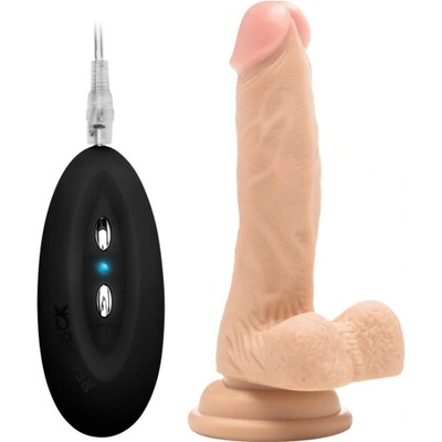 RealRock Vibrating Realistic Cock 7" with Scrotum Skin
