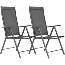 MultiGarden WR1652 Sada skládacích zahradních křesel, ocel, 7 poloh, 2 ks, šedá