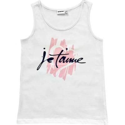 Winkiki Kids Wear dívčí tílko JeT'aime bílá