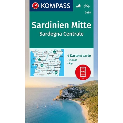 Kompass Sardinie Mitte Sardínie-střed 1:50 t. 4 mapy