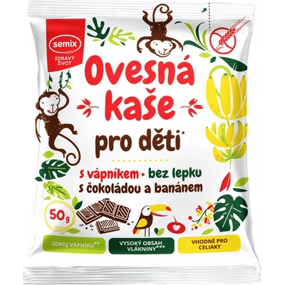 Semix Ovesná kaše pro děti s vápníkem s čokoládou a banánem 50 g