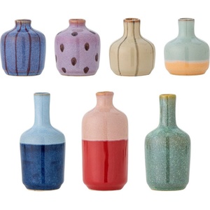 Bloomingville Глинени ръчно рисувани вази в комплект 7 бр. (височина 14 cm) Maien - Bloomingville (82073199)