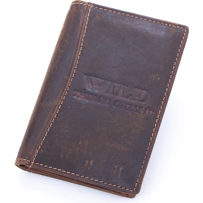 WILD Kožené pouzdro na doklady a karty tmavě hnědé 5521