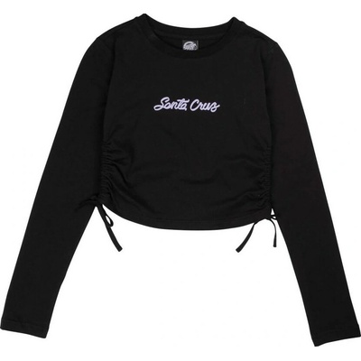 SANTA CRUZ tričko Love Script Strip Tie LS Top Black BLACK