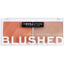 Revolution Relove Colour Play Blushed Duo Blush & Highlighter paletka s rozjasňovačom a lícenkou Queen 5,8 g