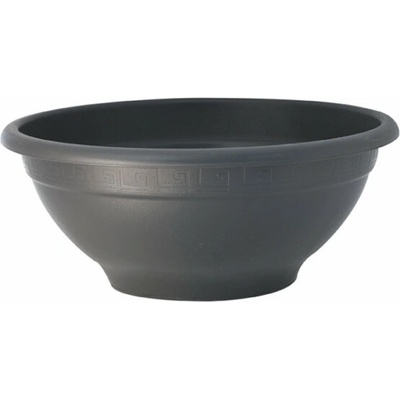 AbLine Plastový kvetináč v tvare misky 35x16 cm, antracit