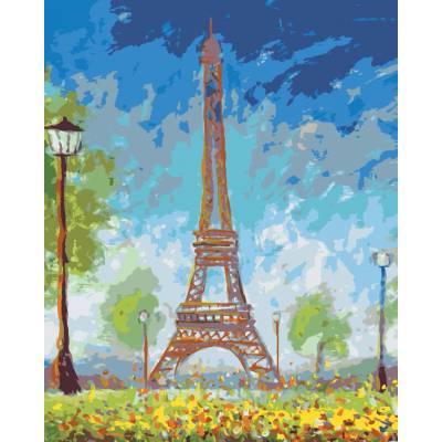 zuty Malování Podle Čísel Eiffelova Věž V Létě 80 x 100 Cm Plátno Rám