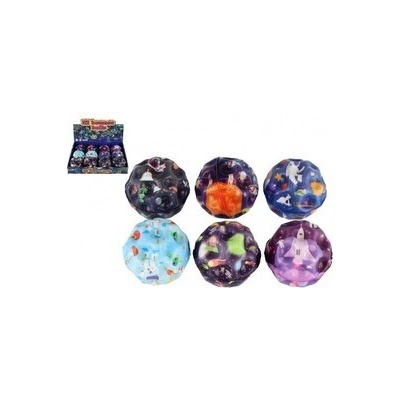 Míček skákací vesmír pěnový 7cm 6 barev v sáčku 12 ks v boxu