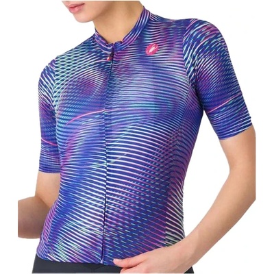 Castelli Дамска фланелка с къс ръкав за колоездене Castelli Women's Cosmic Vortex Jersey Cycling jersey - Multicolor Ultraviolet Rose - размер XL (156-2746-0315)