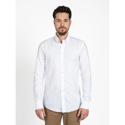 TallGuys pánská prodloužená Oxford košile dlouhý rukáv slim pure white