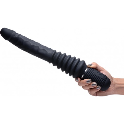 Master Series 10X Thrust Master Vibrating and Thrusting Dildo with Handle
