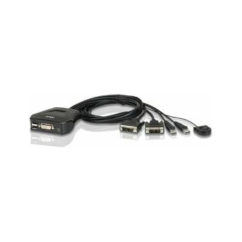 ATEN Превключвател KVM 2x 1, ATEN CS22D, USB DVI, CS22D