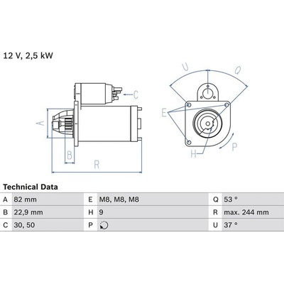 BOSCH 0 986 023 120 Startér (0986023120)