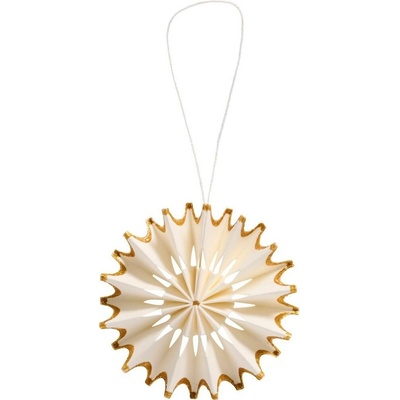 Papírová vločka na zavěšení Ib Laursen Stella P.9 cm bílo-zlatá