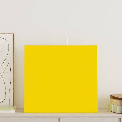 vidaXL Хартиени торбички 50 бр с дръжки жълти 54x15x49 см (4101780)