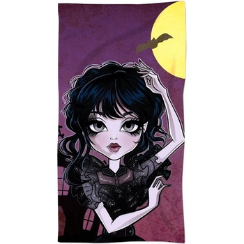 MLC bavlnená plážová osuška Wednesday Addams 70 x 140 cm