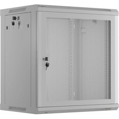 Lanberg rack cabinet 19" wall-mount 12U/600x450 with perforated door grey (flat pack) (WF01-6412-23S)