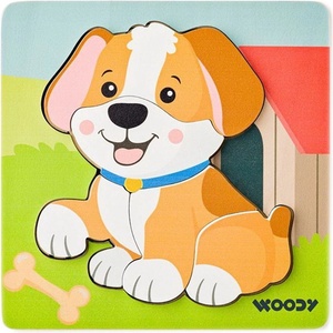 Woodyland Дървен пъзел Woody - Куче, 5 части (91363) - baby