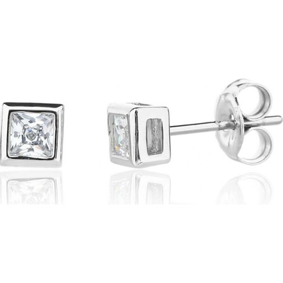 Jan Kos jewellery stříbrné náušnice s bílým kamenem 12119812
