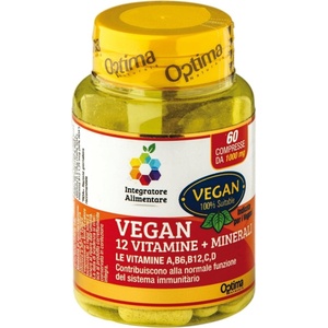Optima Naturals Веган 12 витамини + Минерали - 60 таблетки