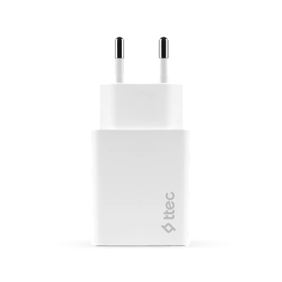 Ttec Адаптер ttec SmartCharger PD Travel Charger , 20W - Бял