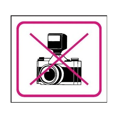 Zákaz fotografování - symbol - 100x90mm samolepka