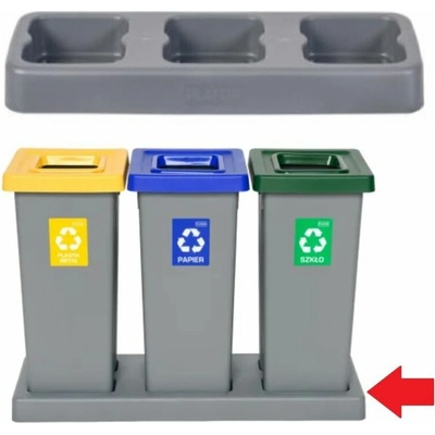 Plafor Základna pro koše na tříděný odpad Fit Bin 3 x 20 l černá