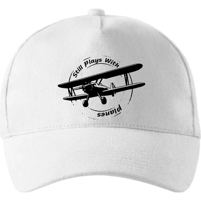 Still Plays With Planes so zahnutým šiltom a látkovou sponou Biela